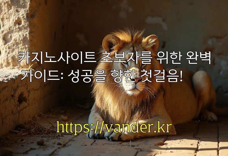 카지노사이트 초보자를 위한 완벽 가이드: 성공을 향한 첫걸음!